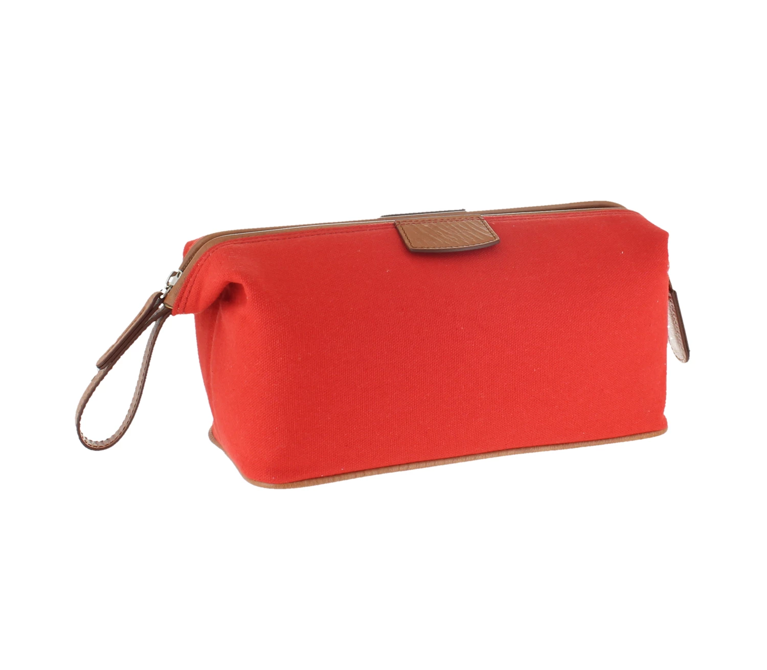 D. R. Harris Canvas and Leather Wash Bag - Red 1 D. R. Harris Canvas and Leather Wash Bag - Red
