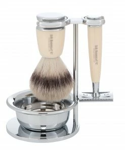 D. R. Harris Synthetic 4-Piece Shaving Set With Safety Razor