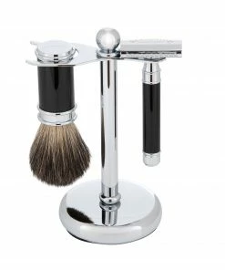 D. R. Harris 3-Piece Shaving Set with Safety Razor - Ebony