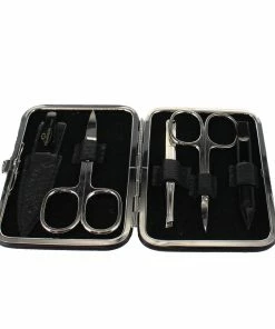 D. R. Harris 5 Piece Black Hard Case Manicure Set