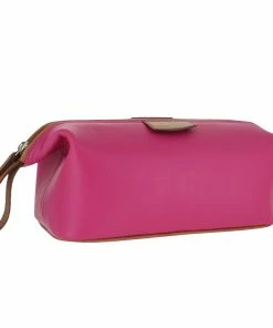 D. R. Harris Leather Wash Bag Pink