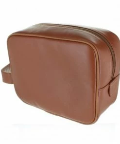 D. R. Harris Small Leather Wash Bag - Tan