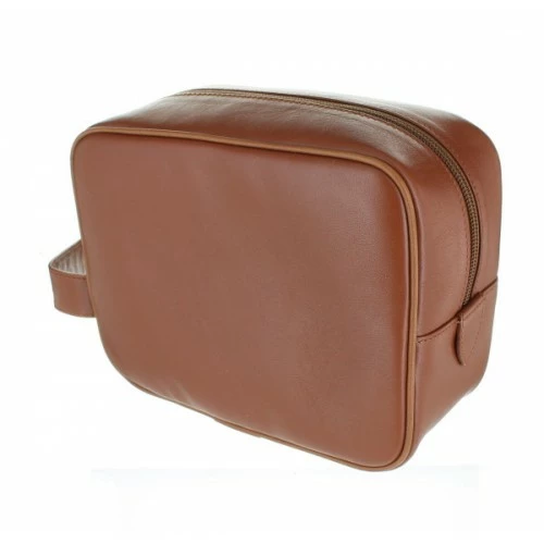 D. R. Harris Small Leather Wash Bag - Tan 1 D. R. Harris Small Leather Wash Bag - Tan