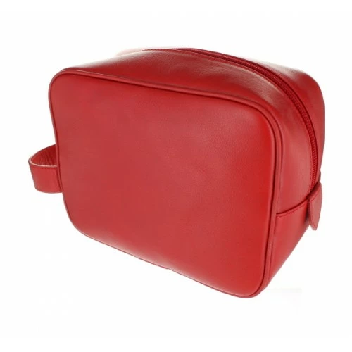 D. R. Harris Small Leather Wash Bag - Red 2 D. R. Harris Small Leather Wash Bag - Red