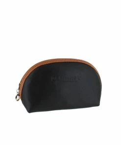 D. R. Harris Small Oval Wash Bag Black & Tan