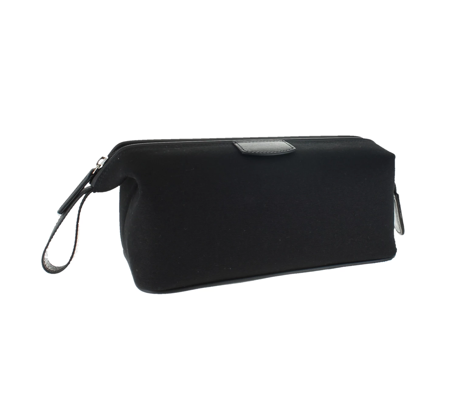 D. R. Harris Canvas and Leather Wash Bag - Black 1 D. R. Harris Canvas and Leather Wash Bag - Black