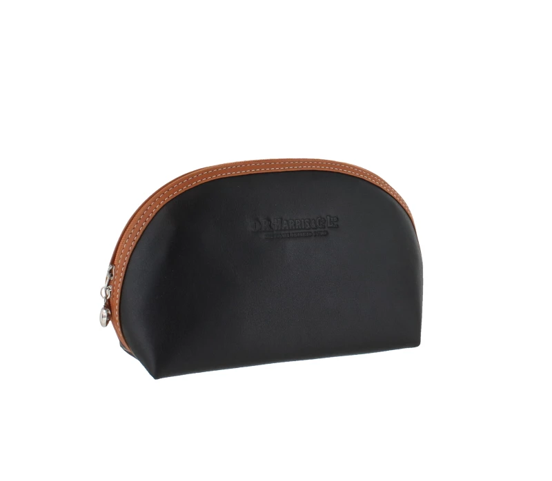 D. R. Harris Large Oval Wash Bag Black & Black 1 D. R. Harris Large Oval Wash Bag Black & Black