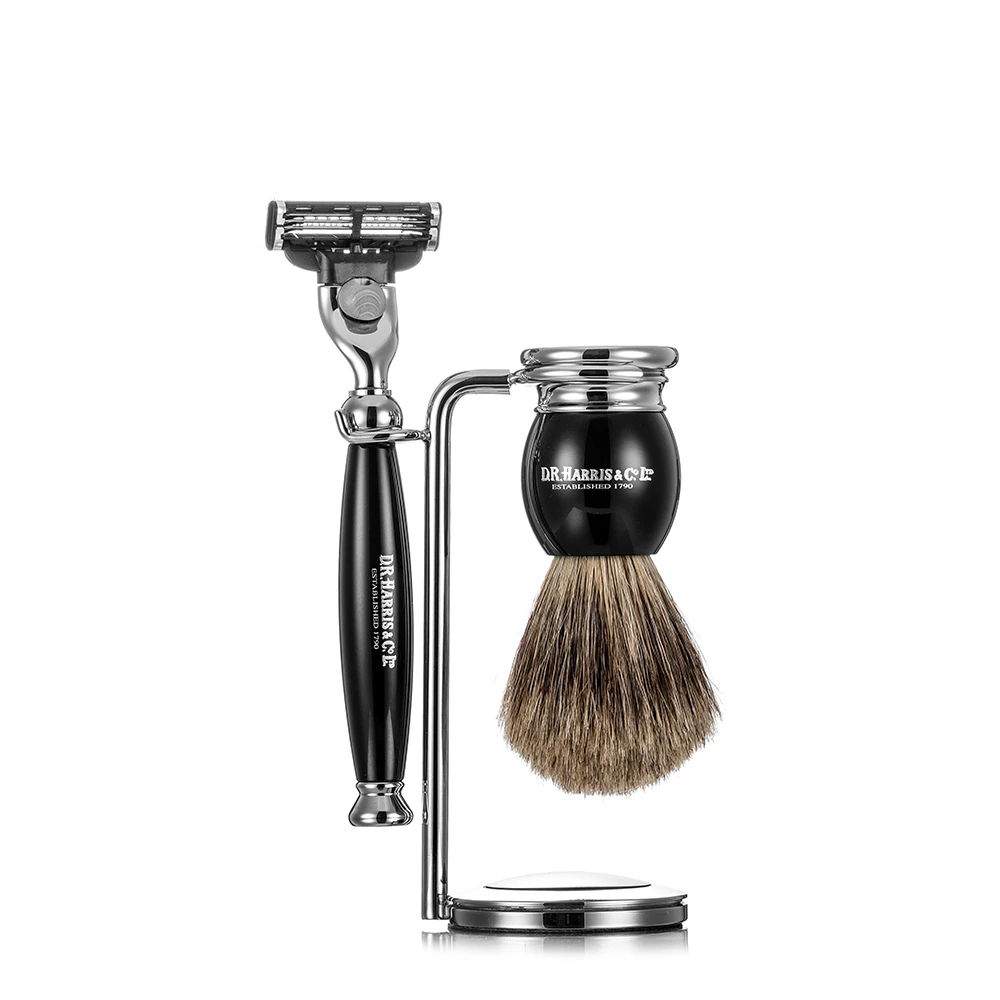 D. R. Harris Ebony 3-piece Shaving Set 1 D. R. Harris Ebony 3-piece Shaving Set
