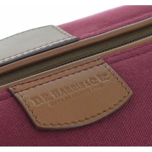 D. R. Harris Canvas and Leather Wash Bag - Burgundy 3 D. R. Harris Canvas and Leather Wash Bag - Burgundy