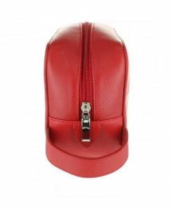 D. R. Harris Small Leather Wash Bag - Red