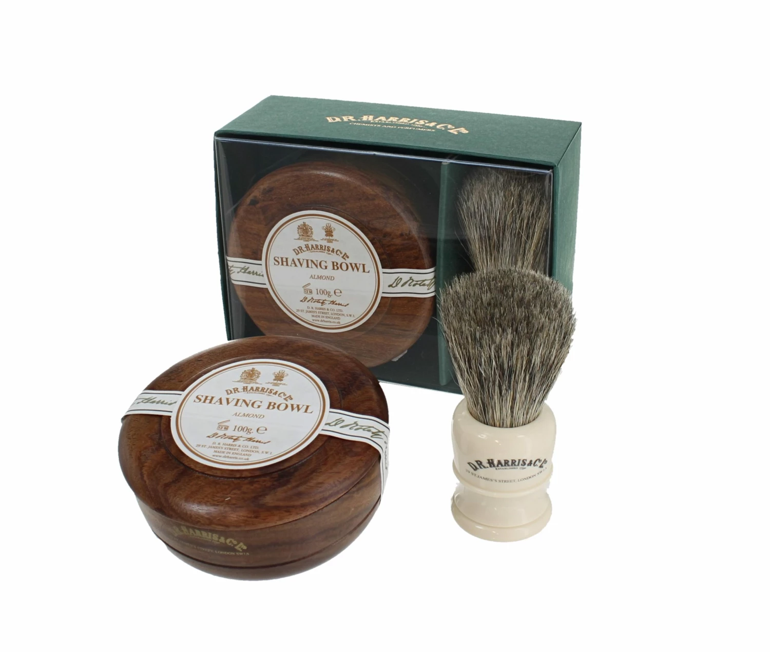 D. R. Harris Almond Shaving Gift Set Mahogany 1 D. R. Harris Almond Shaving Gift Set Mahogany