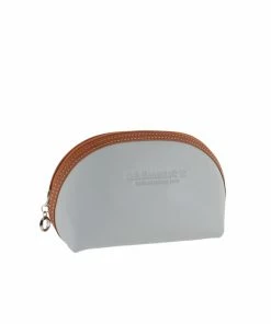 D. R. Harris Small Grey Tan Oval Wash Bag