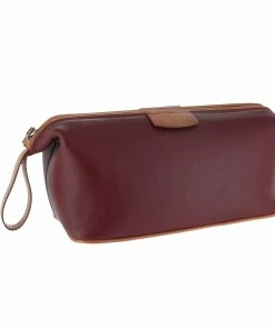 D. R. Harris Burgundy Leather Wash Bag