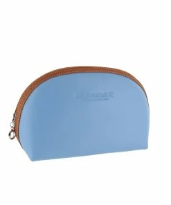 D. R. Harris Large Oval Wash Bag Blue & Tan