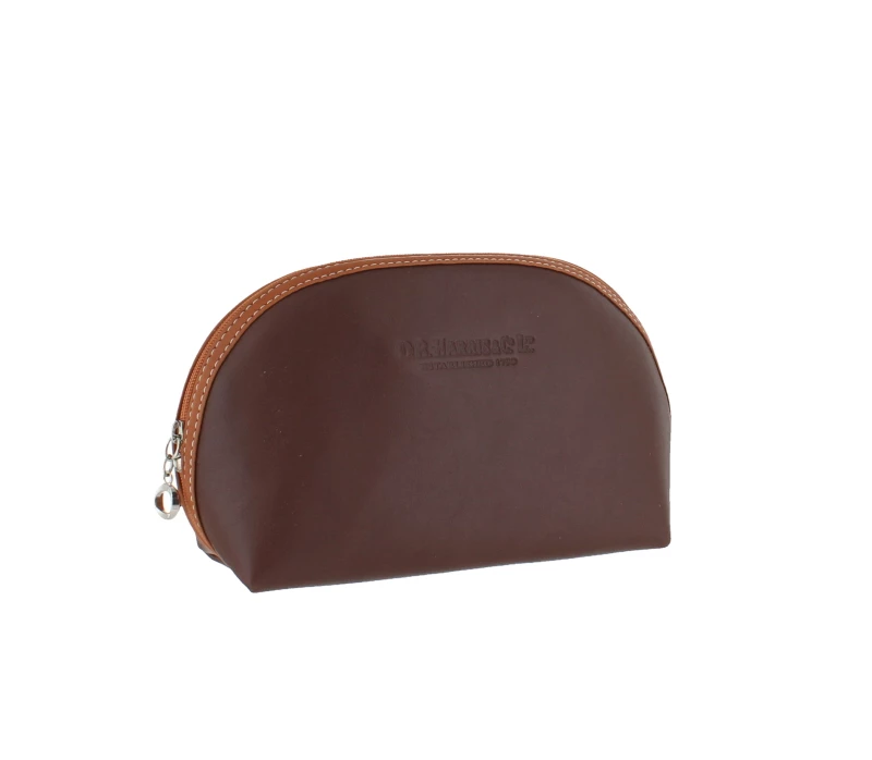 D. R. Harris Large Oval Wash Bag Brown & Tan 1 D. R. Harris Large Oval Wash Bag Brown & Tan