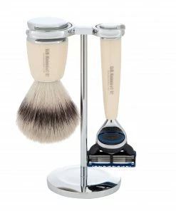 D. R. Harris Synthetic 3-Piece Shaving Set with Fusion Razor