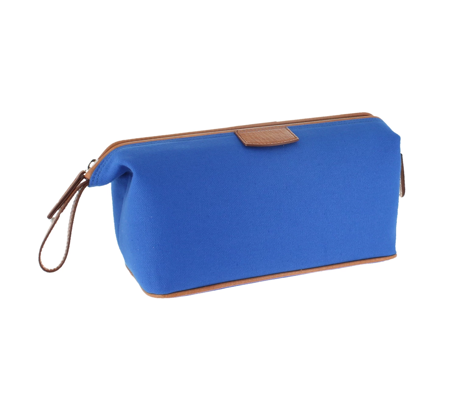 D. R. Harris Canvas and Leather Wash Bag- Blue 1 D. R. Harris Canvas and Leather Wash Bag- Blue