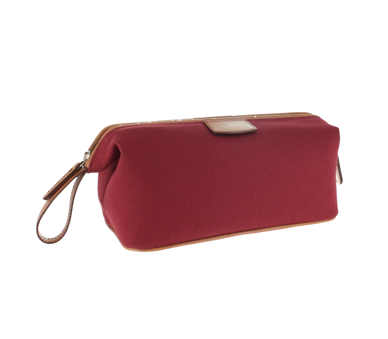 D. R. Harris Canvas and Leather Wash Bag - Burgundy 1 D. R. Harris Canvas and Leather Wash Bag - Burgundy