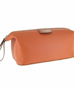 D. R. Harris Orange Leather Wash Bag