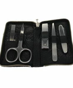 D. R. Harris 5 Piece Black Zip Up Manicure Set