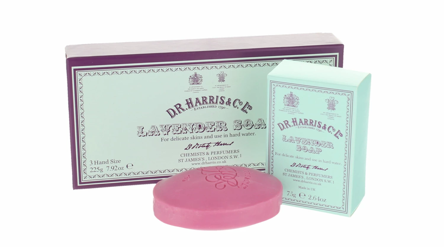 D. R. Harris Lavender Hand Soap Box of 3 x 75g 1 D. R. Harris Lavender Hand Soap Box of 3 x 75g