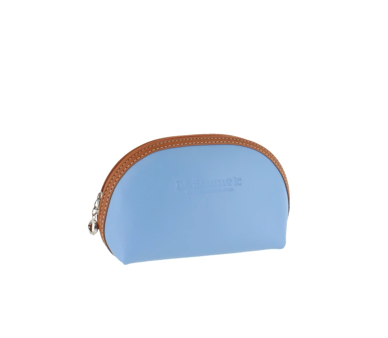 D. R. Harris Small Oval Wash Bag Blue & Tan 1 D. R. Harris Small Oval Wash Bag Blue & Tan