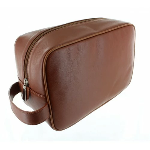 D. R. Harris Large Leather Wash Bag - Tan 1 D. R. Harris Large Leather Wash Bag - Tan