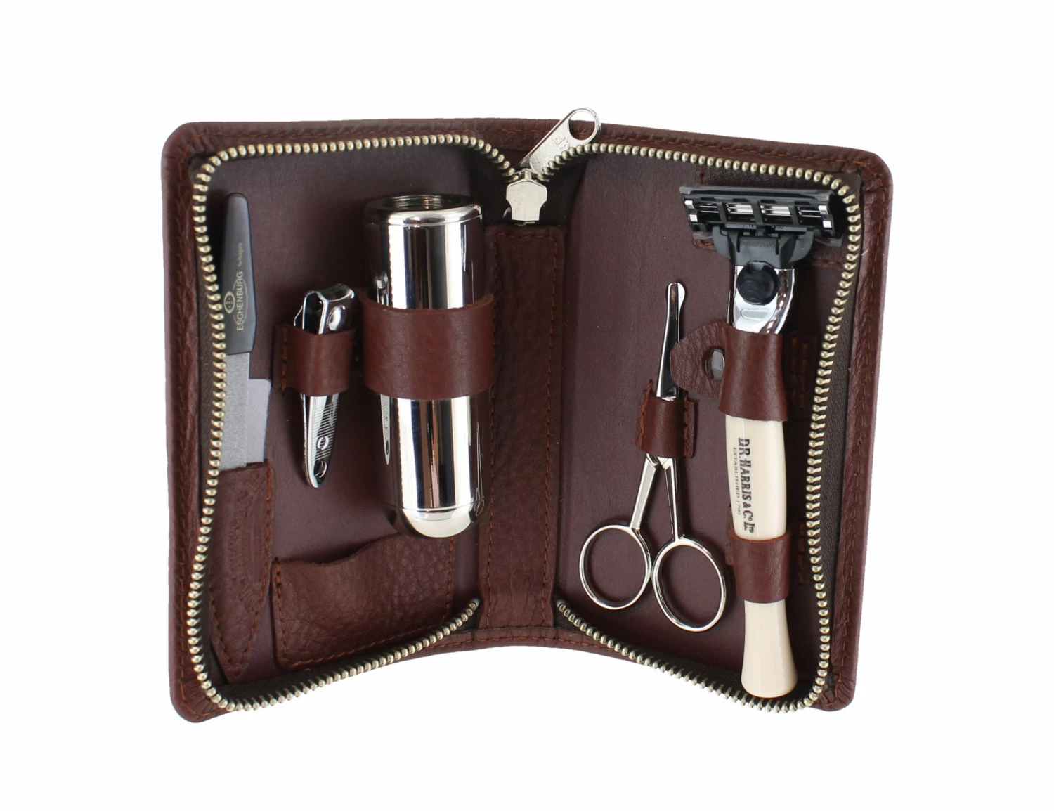 D. R. Harris Brown Zip Up Travel Shaving Set 1 D. R. Harris Brown Zip Up Travel Shaving Set