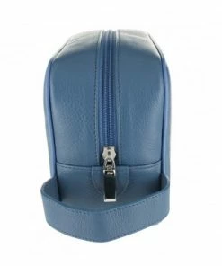 D. R. Harris Sales Shop 17 D. R. Harris Small Leather Wash Bag - Mid Blue
