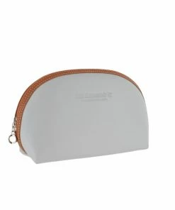 D. R. Harris Large Oval Wash Bag Grey & Tan