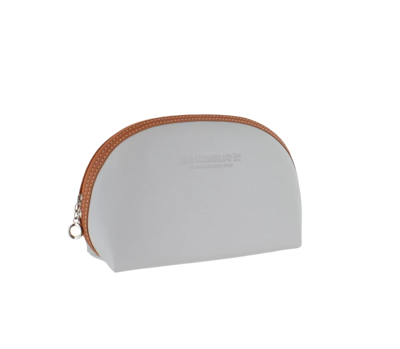 D. R. Harris Large Oval Wash Bag Grey & Tan 1 D. R. Harris Large Oval Wash Bag Grey & Tan
