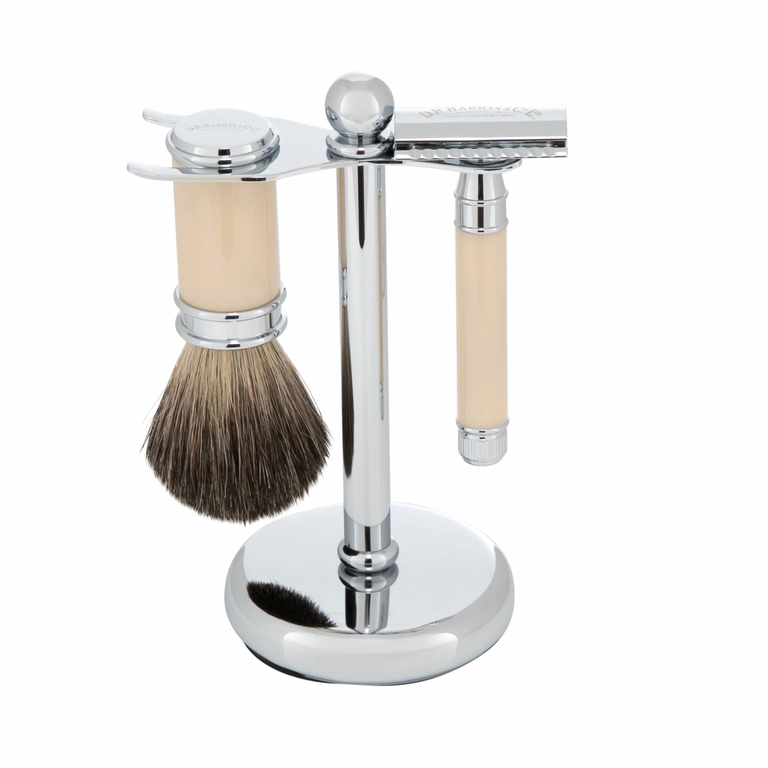 D. R. Harris 3-Piece Shaving Set with Safety Razor - Ivory 1 D. R. Harris 3-Piece Shaving Set with Safety Razor - Ivory